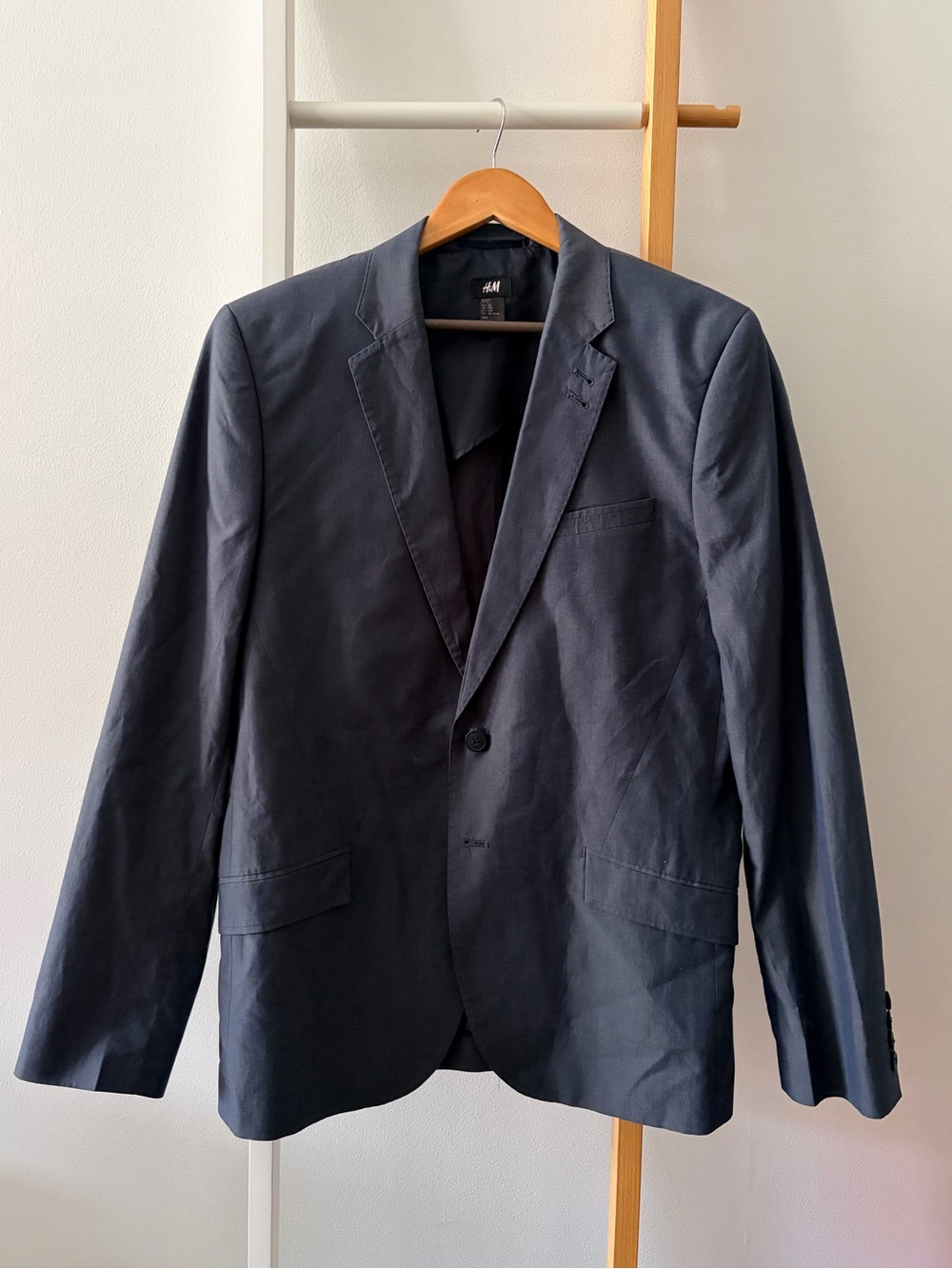H&M Men's Dark Navy Single-Breasted Blazer